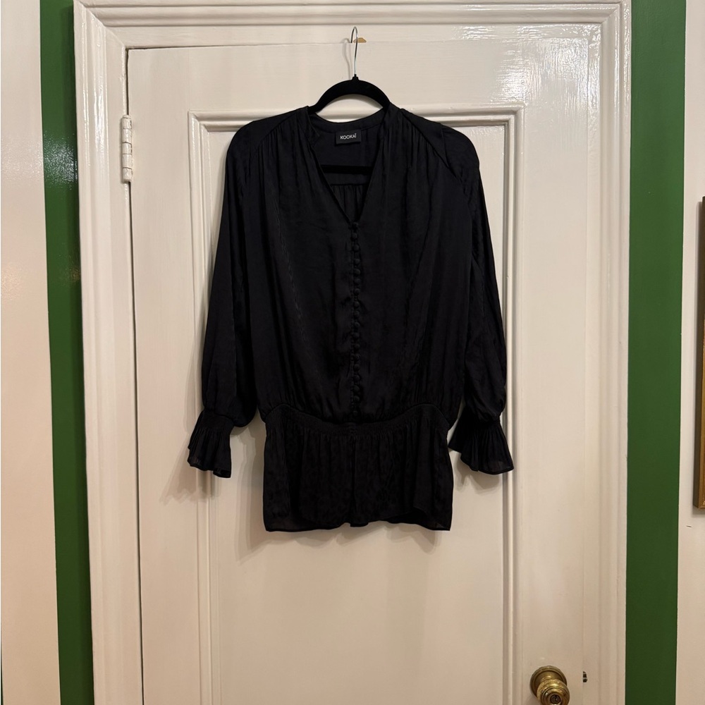 KOOKAI Black Leopard Print Tunic SZ 1 or SM